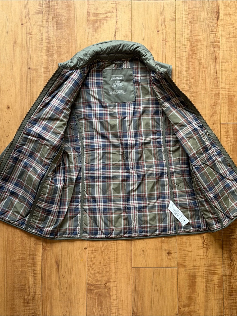 L.L.Bean Quilted Puffer Vest Olive Green Snap Zip Women’s Small Regular - Picture 7 of 11